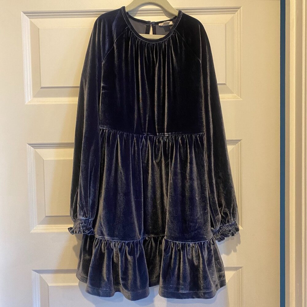 JCREW Crewcuts / Velours Girls Blue dress / Sz M